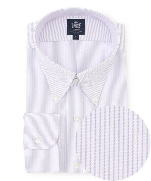 J.PRESS/ジェイプレス 【KING SIZE】【PREMIUM PLEATS / 形態安定】マイクロストライプ ドレスシャツ / B.D. ライラック系1 2L J.PRESS/ジェイプレス 【KING SIZE】【PREMIUM PLEATS / 形態安定】マイクロストライプ ドレスシャツ / B.D. ライラック系1 2L