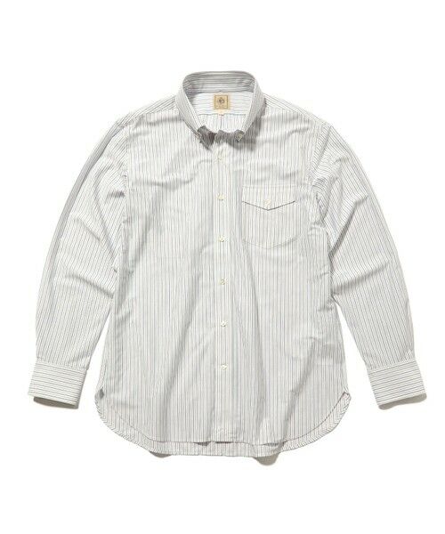 J.PRESS/ジェイプレス 【KANEMASA JERSEY】ストライプボタンダウン シャツ ホワイト系1 M J.PRESS/ジェイプレス 【KANEMASA JERSEY】ストライプボタンダウン シャツ ホワイト系1 M