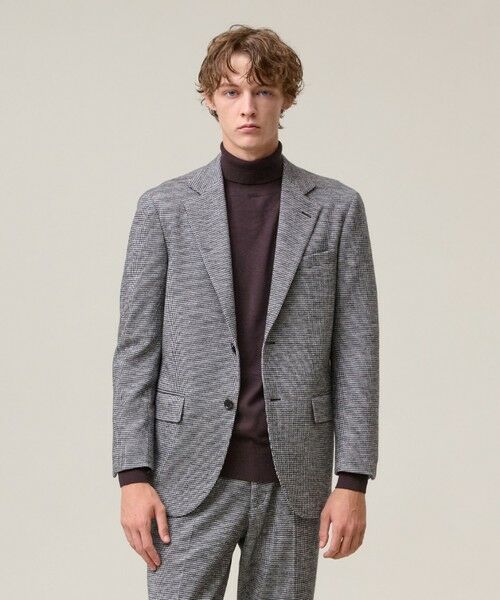 J.PRESS/ジェイプレス 【セットアップ対応 / ストレッチ】SOFAニット ストレッチジャージー ジャケット ブラック系8 BL J.PRESS/ジェイプレス 【セットアップ対応 / ストレッチ】SOFAニット ストレッチジャージー ジャケット ブラック系8 BL