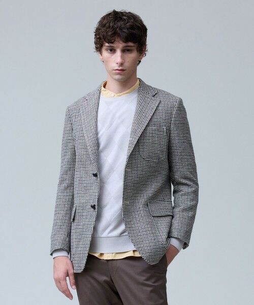 J.PRESS/ジェイプレス 【MORGADO / モルガド】ハウンドトゥース ツイード ジャケット アイボリー系3 BL J.PRESS/ジェイプレス 【MORGADO / モルガド】ハウンドトゥース ツイード ジャケット アイボリー系3 BL