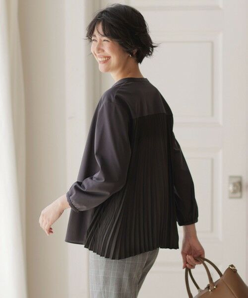 J.PRESS / ジェイプレス カットソー | コンパクトトリコット バックプリーツ カットソー(ダークブラウン系)