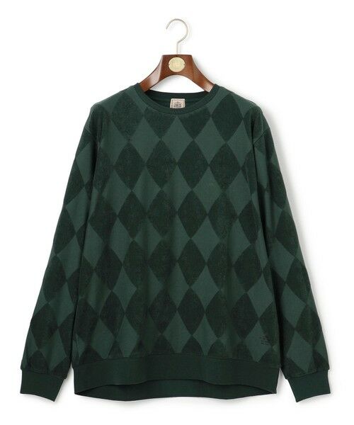 J.PRESS/ジェイプレス 【KING SIZE】アーガイルワントーンリンクス ロングスリーブ Tシャツ グリーン系 4L J.PRESS/ジェイプレス 【KING SIZE】アーガイルワントーンリンクス ロングスリーブ Tシャツ グリーン系 4L