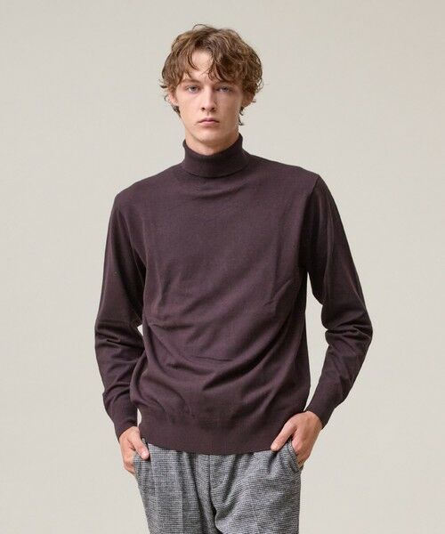 J.PRESS/ジェイプレス 品よく暖かで首元からスマートに【ストレッチ / イージーケア】【FLEX YARN】タートルネック ニット ブラウン系 L J.PRESS/ジェイプレス 品よく暖かで首元からスマートに【ストレッチ / イージーケア】【FLEX YARN】タートルネック ニット ブラウン系 L