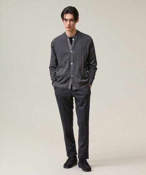 J.PRESS / ジェイプレス カーディガン・ボレロ | 羽織るだけで整う大人の品格【ストレッチ / イージーケア】【FLEX YARN】ケーブルニット ブルゾンライク カーディガン | 詳細1
