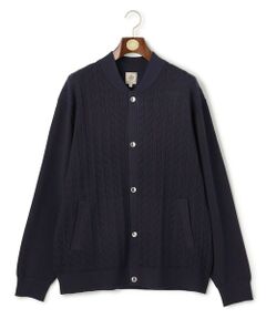 J.PRESS / ジェイプレス カーディガン・ボレロ | 【KING SIZE】【ストレッチ / イージーケア】【FLEX YARN】ケーブルニット ブルゾンライク カーディガン