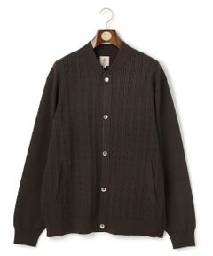 J.PRESS / ジェイプレス カーディガン・ボレロ | 【KING SIZE】【ストレッチ / イージーケア】【FLEX YARN】ケーブルニット ブルゾンライク カーディガン