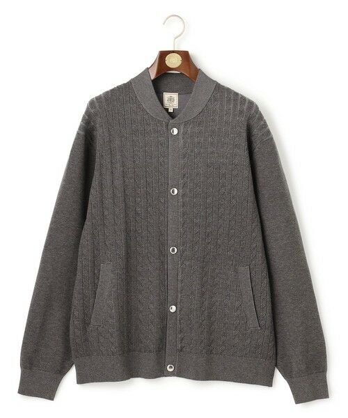 J.PRESS/ジェイプレス 【KING SIZE】【ストレッチ / イージーケア】【FLEX YARN】ケーブルニット ブルゾンライク カーディガン グレー系 3L J.PRESS/ジェイプレス 【KING SIZE】【ストレッチ / イージーケア】【FLEX YARN】ケーブルニット ブルゾンライク カーディガン グレー系 3L