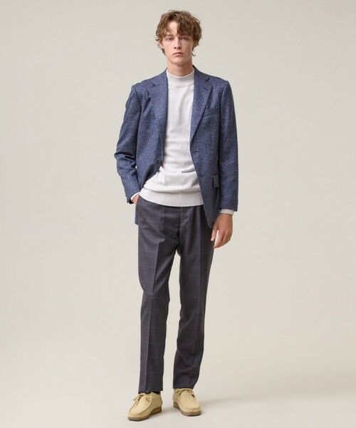 J.PRESS / ジェイプレス スラックス・ドレスパンツ | 【ストレッチ / 洗える】トリートメントウールシェードブルーチェック スラックス | 詳細4