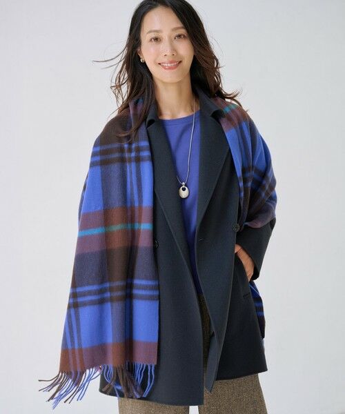 新品✨WAKO★マフラー 総柄 シルク カシミヤ　ブルー 新品未使用 WAKOマフラー 総柄 シルク カシミヤ ブルー - メルカリ
