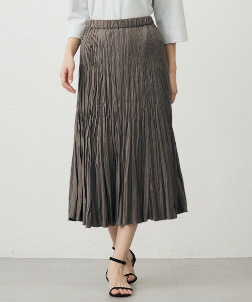 J.PRESS/ジェイプレス ライトマイクロスエード プリーツ スカート モカ系 9