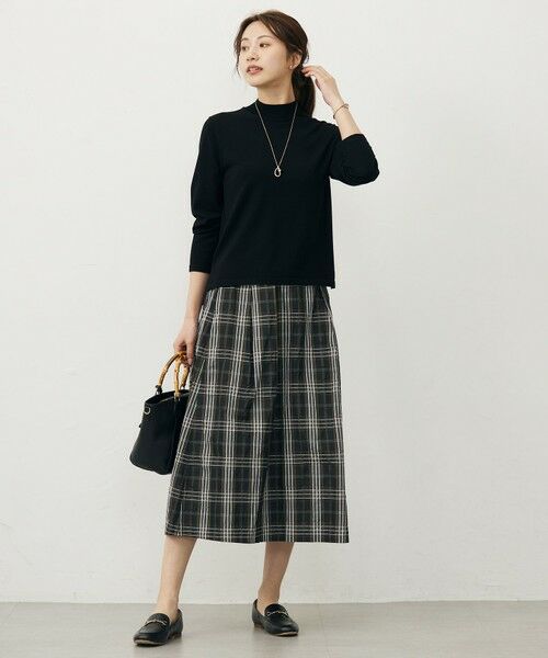 J.PRESS / ジェイプレス ミニ・ひざ丈スカート | ハイマルチタフタ チェック フレアスカート | 詳細2