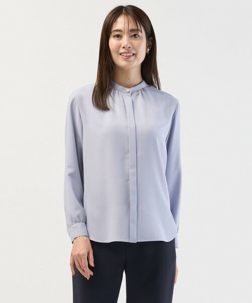 J.PRESS/ジェイプレス ヌーディスバックサテン ブラウス サックス系 F