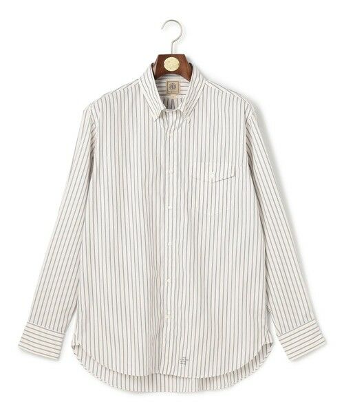 J.PRESS/ジェイプレス 【SUPIMAコットン使用】マルチストライプブロードシャツ / B.D. アイボリー系1 L J.PRESS/ジェイプレス 【SUPIMAコットン使用】マルチストライプブロードシャツ / B.D. アイボリー系1 L