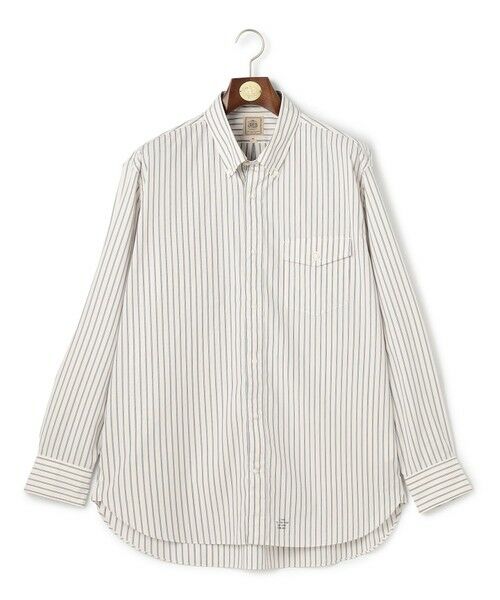 J.PRESS/ジェイプレス 【KING SIZE】【SUPIMAコットン使用】マルチストライプブロードシャツ / B.D. アイボリー系1 3L J.PRESS/ジェイプレス 【KING SIZE】【SUPIMAコットン使用】マルチストライプブロードシャツ / B.D. アイボリー系1 3L
