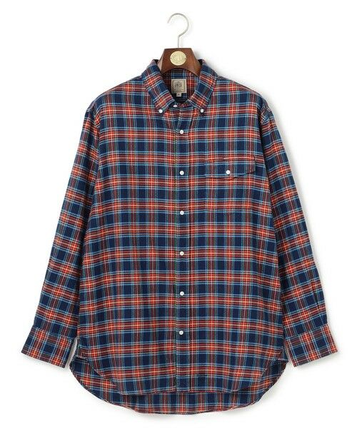 J.PRESS/ジェイプレス 【KING SIZE】テンセルミックスコットンネルシャツ / B.D. ネイビー系3 5L J.PRESS/ジェイプレス 【KING SIZE】テンセルミックスコットンネルシャツ / B.D. ネイビー系3 5L
