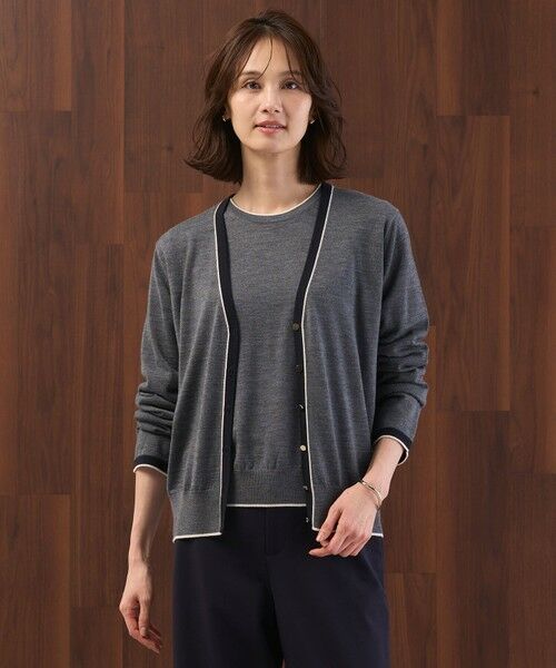 J.PRESS / ジェイプレス その他トップス | トリムツイン ニット(グレー系)