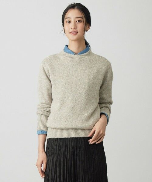 J.PRESS/ジェイプレス MIX COLOR クルーネック ニット ベージュミックス系 M