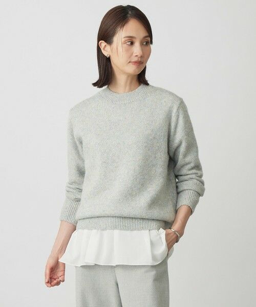 J.PRESS/ジェイプレス MIX COLOR クルーネック ニット サックスミックス系 L