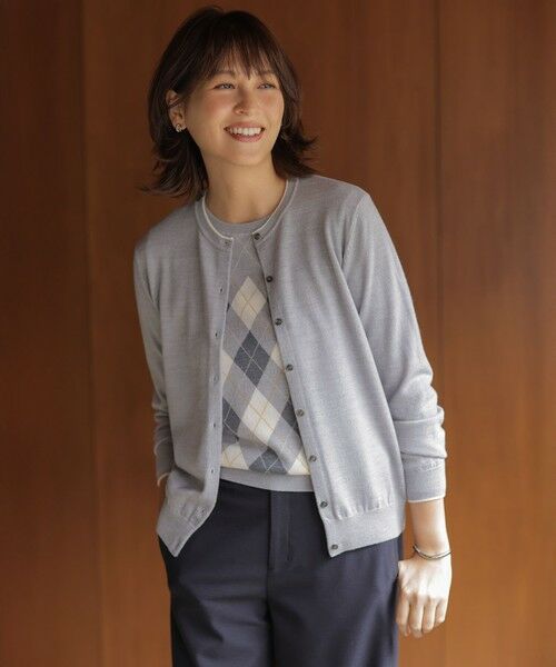 J.PRESS / ジェイプレス その他トップス | アーガイル ツイン ニット(グレー系)