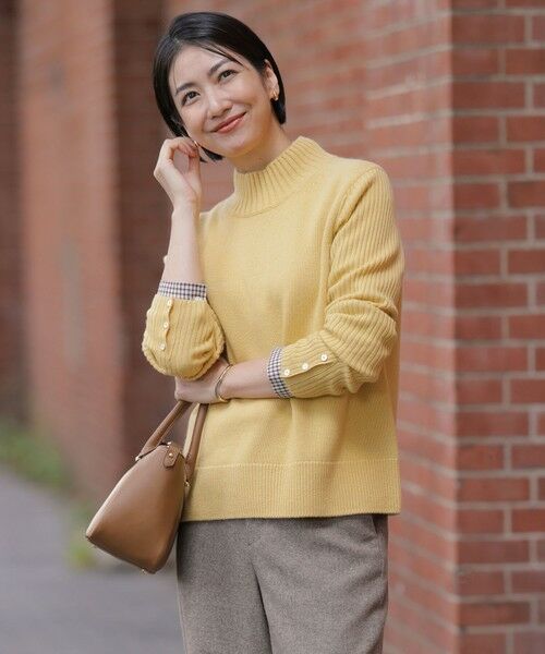 J.PRESS/ジェイプレス CASHBIT NEO ハイネック ニット イエロー系 L