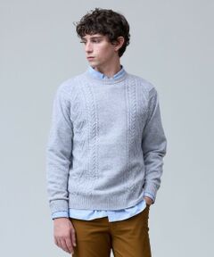 J.PRESS / ジェイプレス ニット・セーター | ウール×カシミヤの上質素材【Cash Lamb's Wool】ケーブルクルーネック ニット_25年モデル