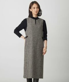 J.PRESS / ジェイプレス ロング・マキシ丈スカート | ウールシルク ハウンドトゥース ジャンパースカート