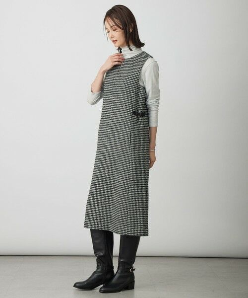 J.PRESS / ジェイプレス ロング・マキシ丈スカート | ウールシルク ハウンドトゥース ジャンパースカート | 詳細4