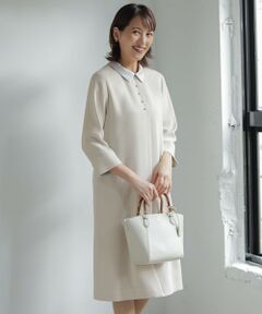 J.PRESS / ジェイプレス ロング・マキシ丈ワンピース | 【2way】セラテリーダブルクロス 襟付き ワンピース