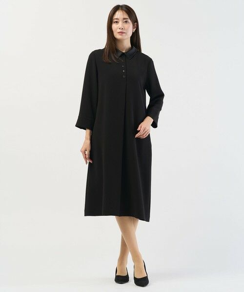 J.PRESS / ジェイプレス ロング・マキシ丈ワンピース | 【2way】セラテリーダブルクロス 襟付き ワンピース | 詳細1