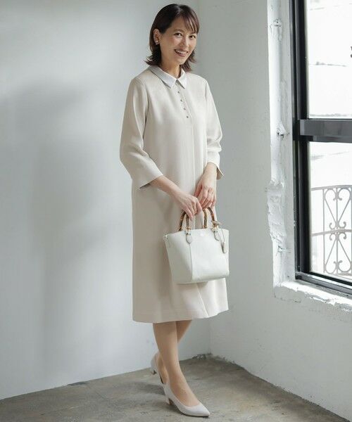 J.PRESS / ジェイプレス ロング・マキシ丈ワンピース | 【2way】セラテリーダブルクロス 襟付き ワンピース | 詳細5