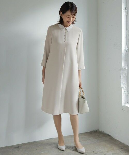 J.PRESS / ジェイプレス ロング・マキシ丈ワンピース | 【2way】セラテリーダブルクロス 襟付き ワンピース | 詳細6