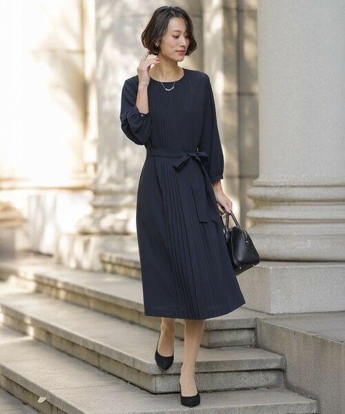 J.PRESS / ジェイプレス ロング・マキシ丈ワンピース | ノルディス2wayジョーゼット フロントプリーツ ワンピース | 詳細12