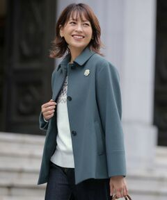 J.PRESS / ジェイプレス ステンカラーコート | ショートビーバー ショート丈 ステンカラー コート