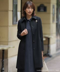 J.PRESS / ジェイプレス ステンカラーコート | ショートビーバー ロング丈 ステンカラー コート