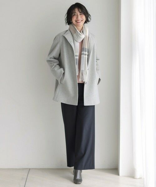 J.PRESS / ジェイプレス その他アウター | ショートビーバー ミディ丈 スタンドカラー コート | 詳細1