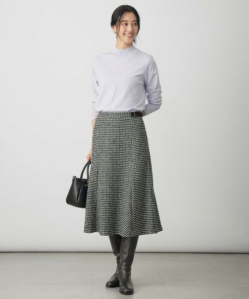J.PRESS / ジェイプレス ミニ・ひざ丈スカート | ウールシルク ハウンドトゥース フレア スカート | 詳細3