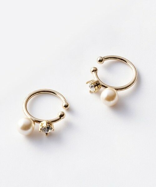 J.PRESS / ジェイプレス ピアス・イヤリング | 【WEB限定・2way・2set】パールビジュー イヤカフ リング | 詳細3