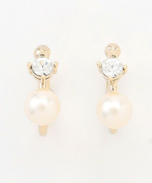 J.PRESS / ジェイプレス ピアス・イヤリング | 【WEB限定・2way・2set】パールビジュー イヤカフ リング | 詳細4