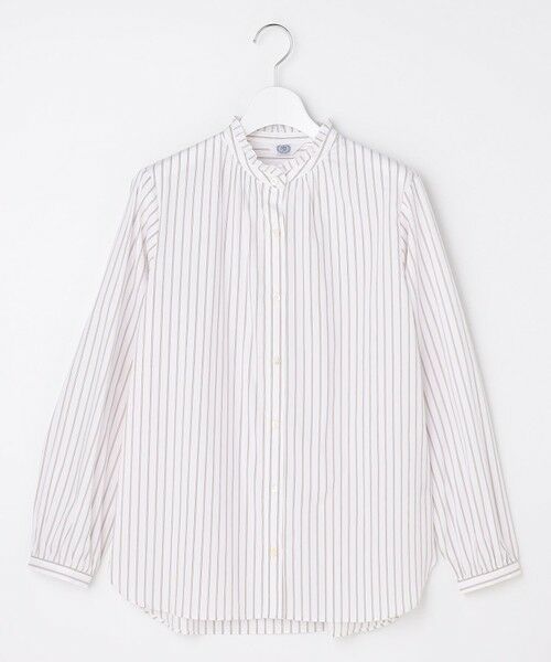 J.PRESS / ジェイプレス シャツ・ブラウス | BEZコットンナイロン ストライプ フリル襟 ブラウス | 詳細4