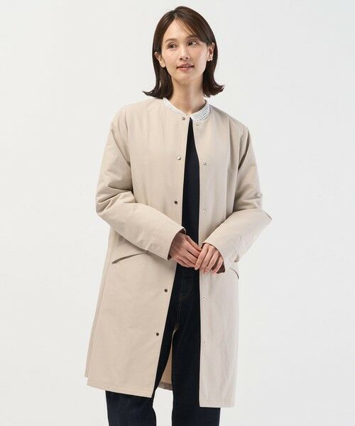 J.PRESS / ジェイプレス その他アウター | 【2way】VINAジェットオックス ノーカラー コート(グレージュ系)