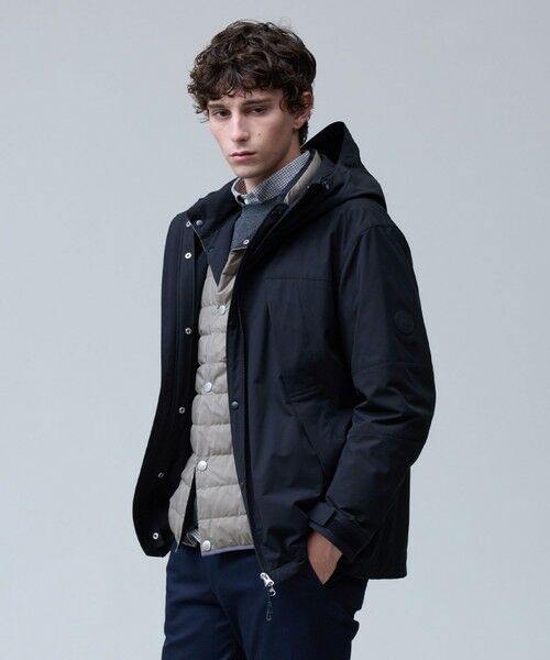 J.PRESS/ジェイプレス 3シーズン着られる贅沢【3WAY SYSTEM / 撥水 / ストレッチ】マウンテンパーカー / ダウンライナーデタッチャブル ブラック系 S