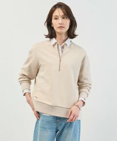 J.PRESS / ジェイプレス カットソー | 裏毛 ハーフジップ プルオーバー