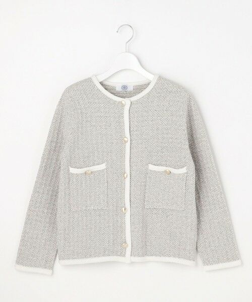 J.PRESS / ジェイプレス ノーカラージャケット | NEW TWEED ニット ジャケット | 詳細5