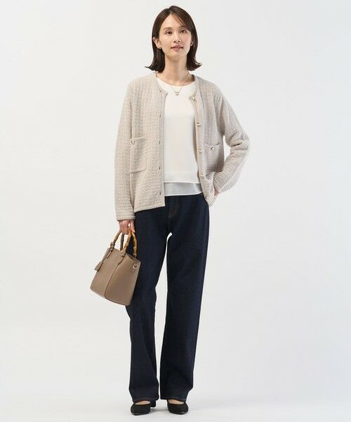 J.PRESS / ジェイプレス ノーカラージャケット | NEW TWEED ニット ジャケット | 詳細6