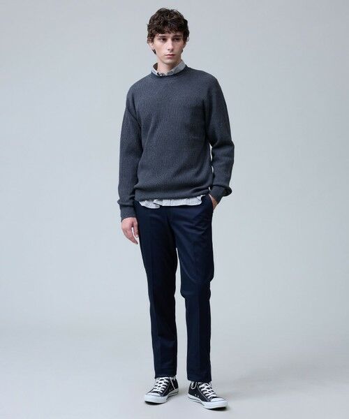 J.PRESS / ジェイプレス ニット・セーター | 温かさと軽さの快適素材【ストレッチ / イージーケア】【FLEX YARN】片畔クルーネック ニット | 詳細1