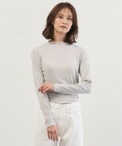 J.PRESS / ジェイプレス カットソー | シルク混ベアテレコ ハイネック シアー カットソー