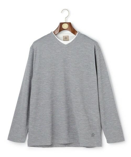 J.PRESS / ジェイプレス カットソー | 【WEB・一部店舗限定】Vネックフェイクレイヤード ロングスリーブTシャツ(ライトグレー系)