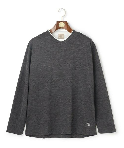J.PRESS / ジェイプレス カットソー | 【WEB・一部店舗限定】Vネックフェイクレイヤード ロングスリーブTシャツ(グレー系)