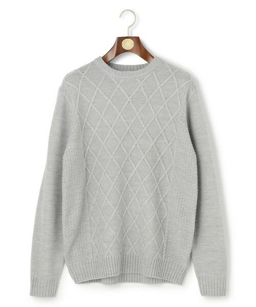 J.PRESS / ジェイプレス ニット・セーター | 【WEB・一部店舗限定】ケーブルクルーネック ニット（ライトグレー系）