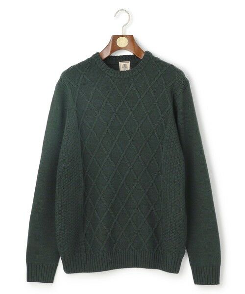 J.PRESS / ジェイプレス ニット・セーター | 【WEB・一部店舗限定】ケーブルクルーネック ニット（グリーン系）